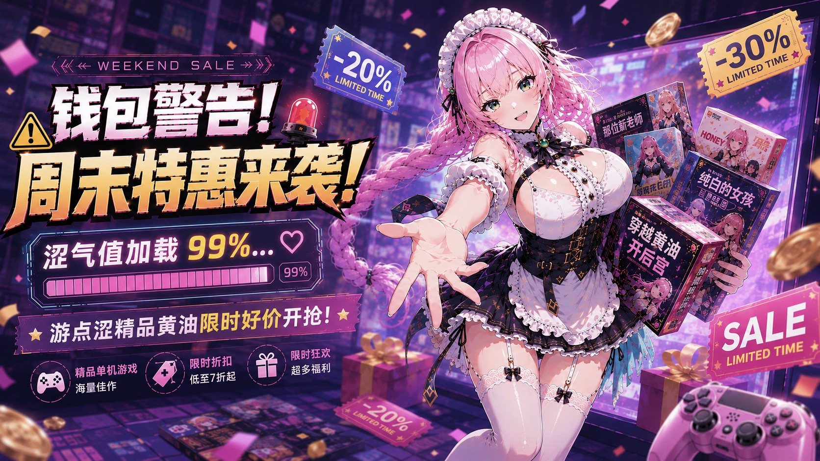 周末特惠｜20款精品单机低至7折，小女仆的快乐补给已送达！