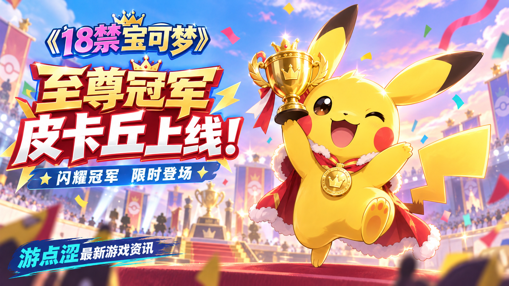 18禁宝可梦｜冠军皮卡丘闪亮登场，中秋祈福活动上线！